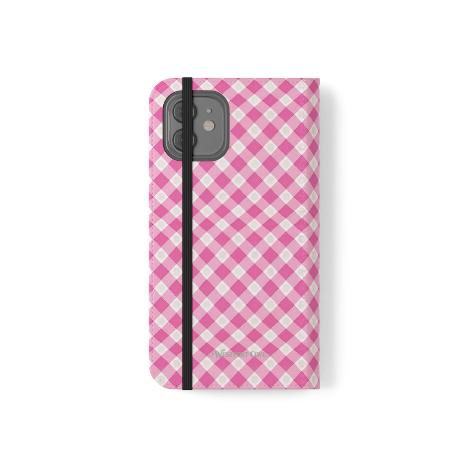 Pink Gingham - Flip Case - Westport Cove