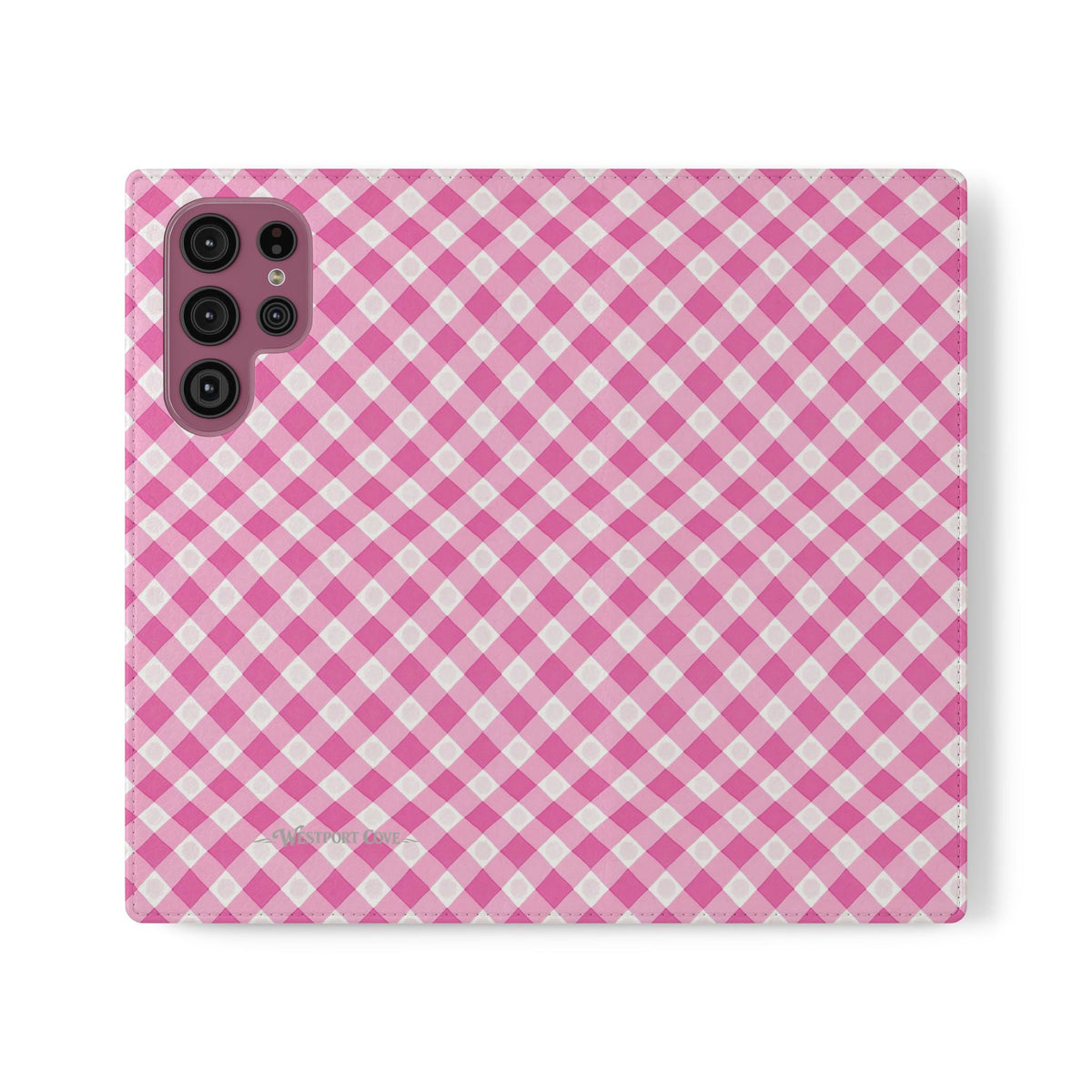 Pink Gingham - Flip Case - Westport Cove