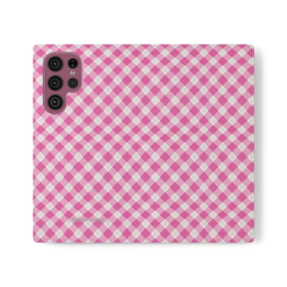 Pink Gingham - Flip Case - Westport Cove