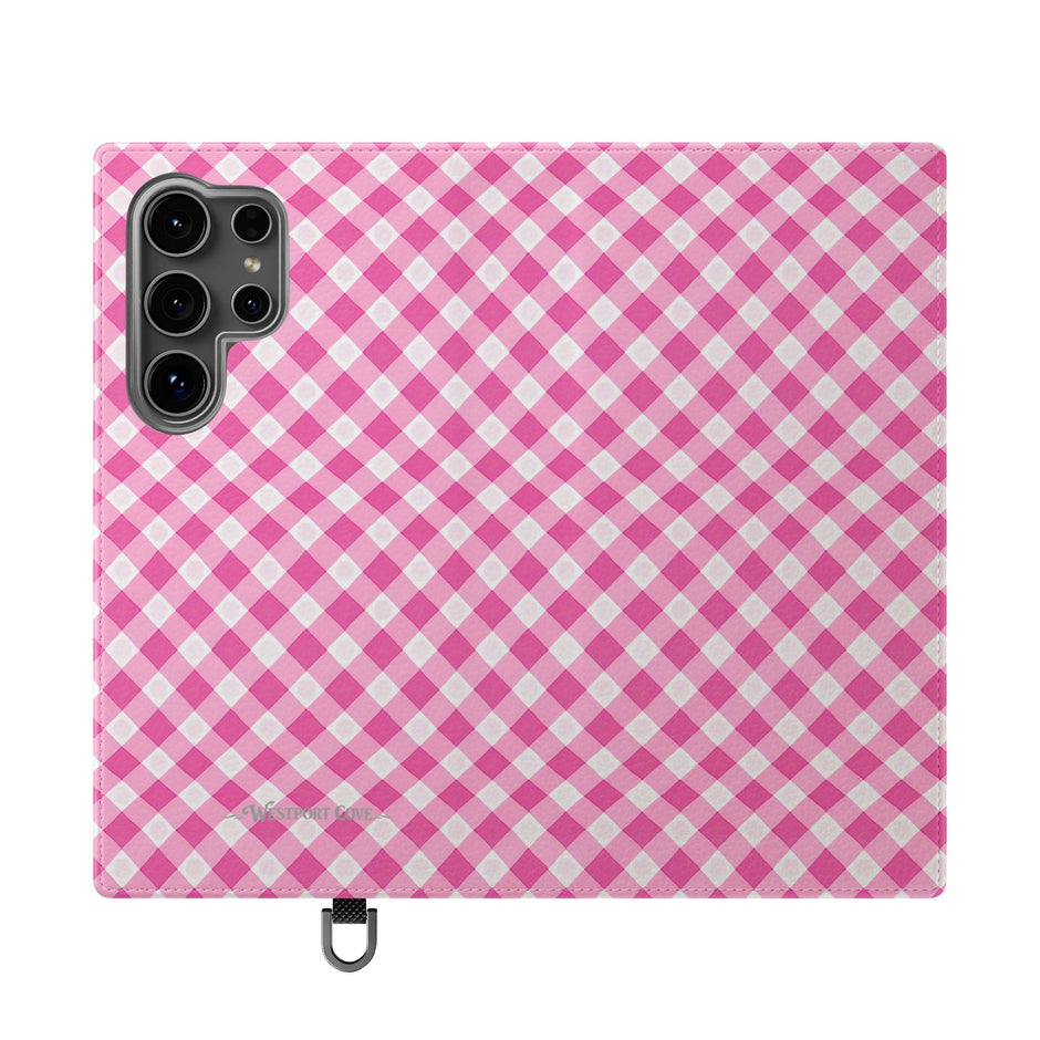 Pink Gingham - Flip Case - Westport Cove