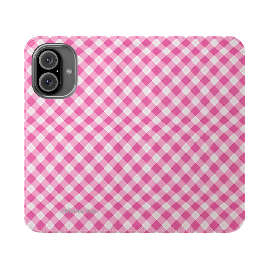 Pink Gingham - Flip Case - Westport Cove