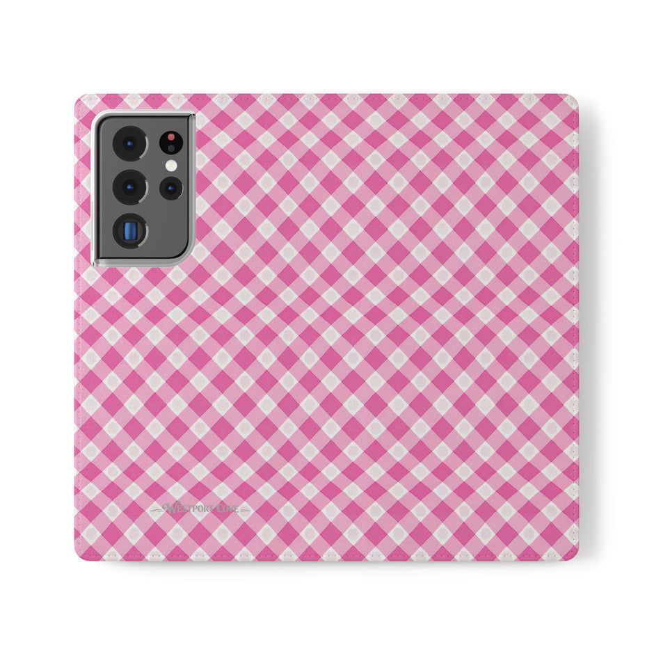 Pink Gingham - Flip Case - Westport Cove
