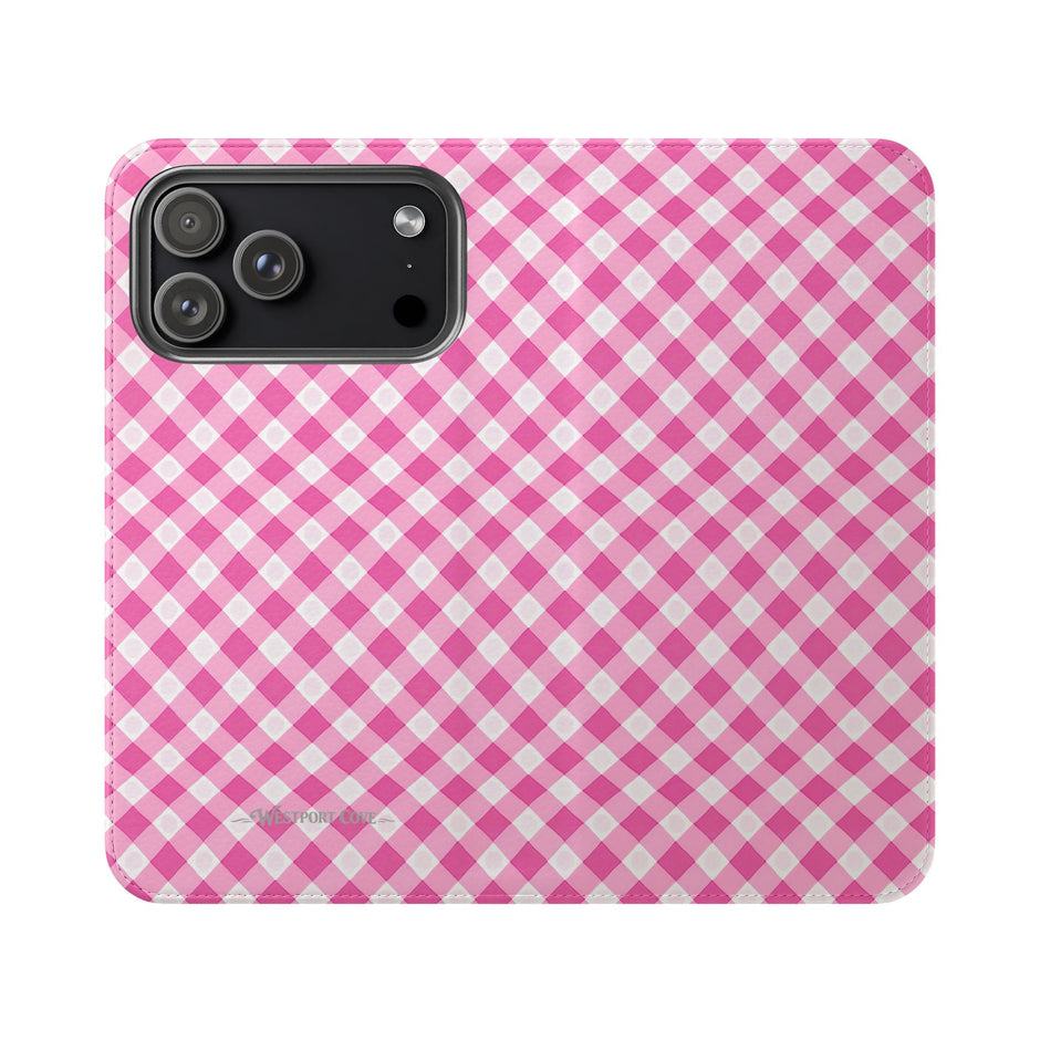 Pink Gingham - Flip Case - Westport Cove