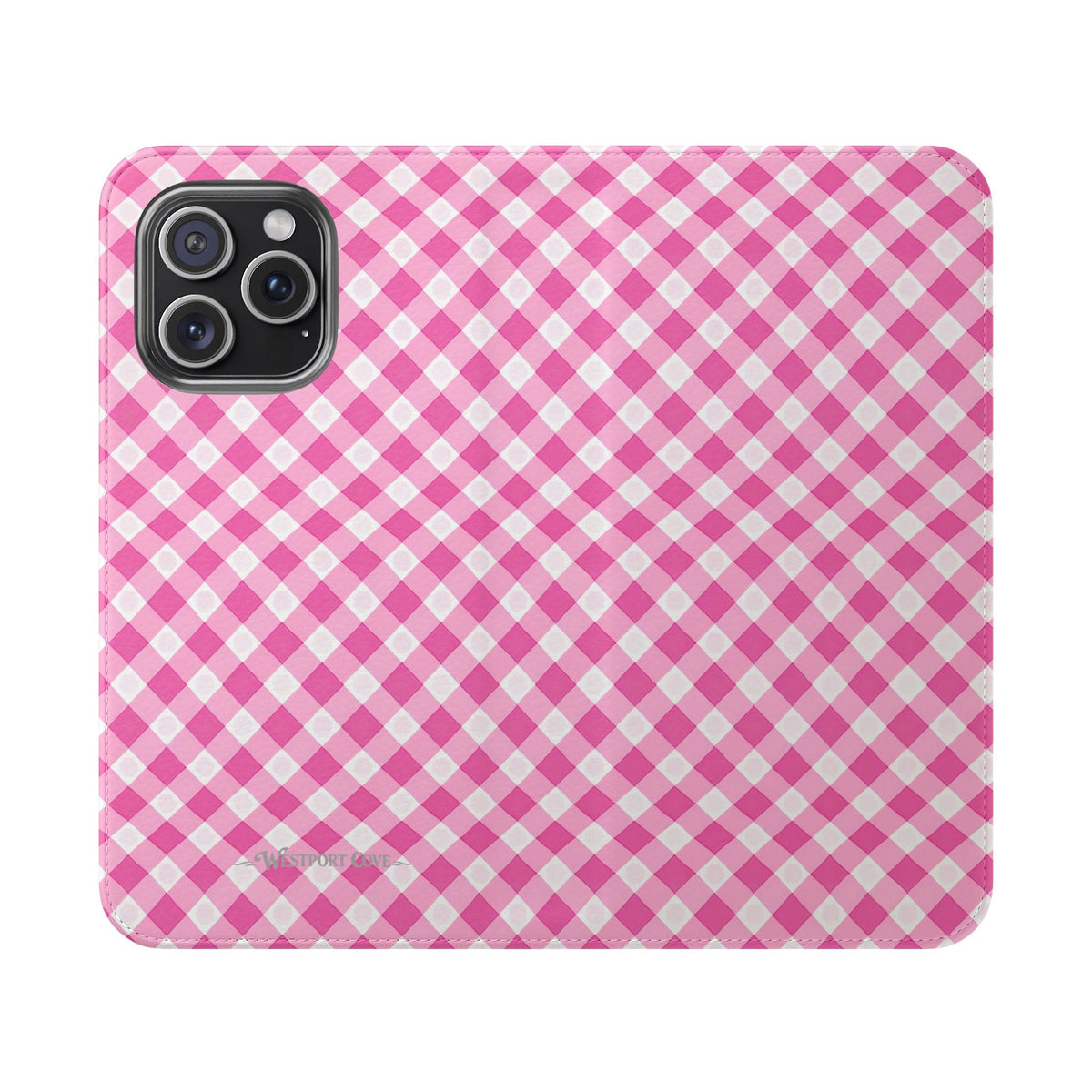 Pink Gingham - Flip Case - Westport Cove