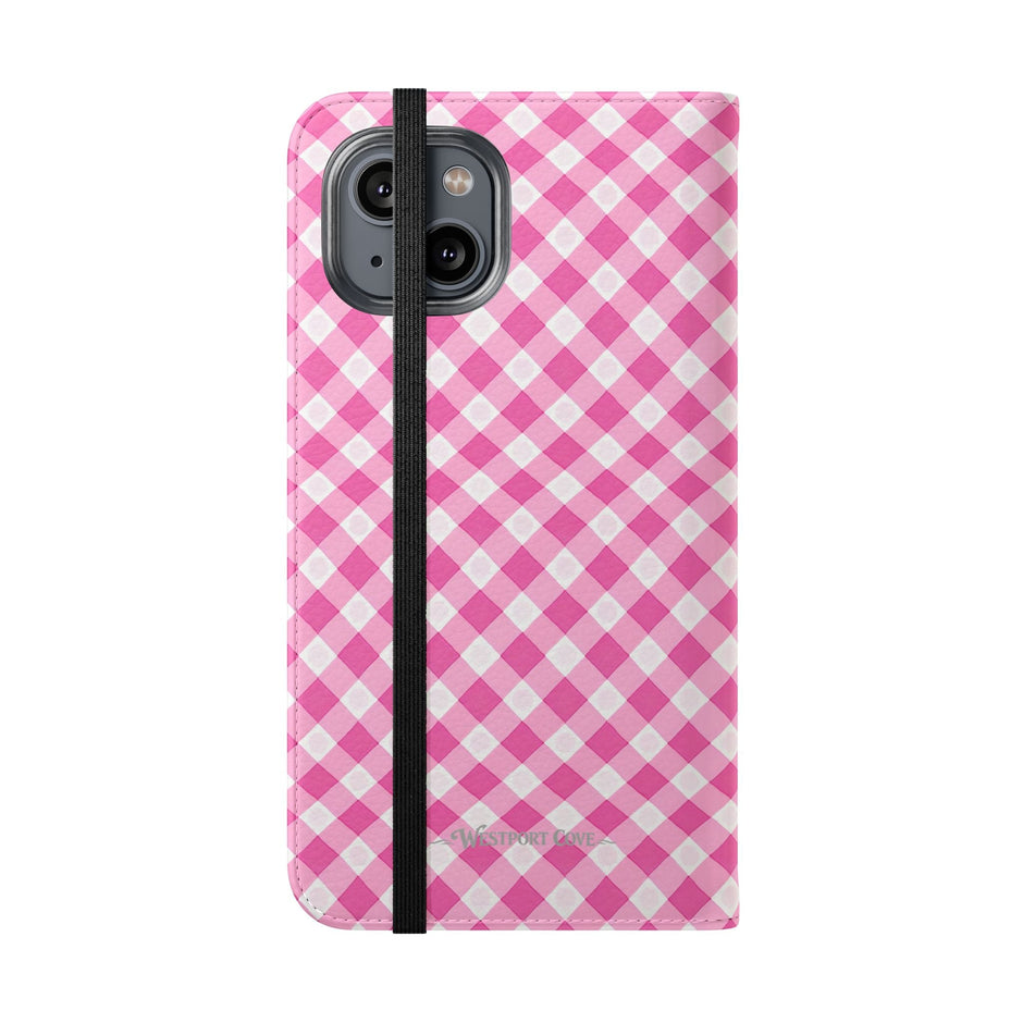 Pink Gingham - Flip Case - Westport Cove