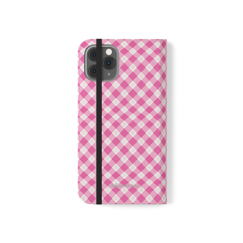 Pink Gingham - Flip Case - Westport Cove