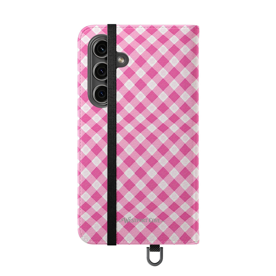Pink Gingham - Flip Case - Westport Cove