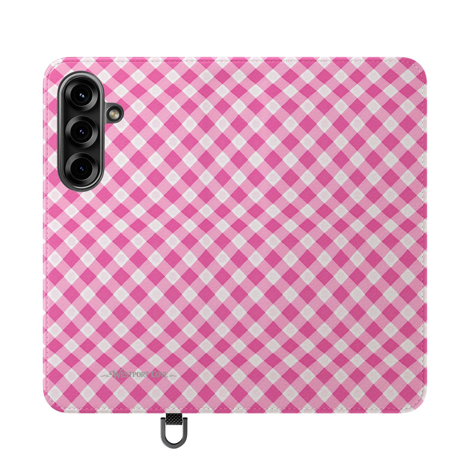Pink Gingham - Flip Case - Westport Cove