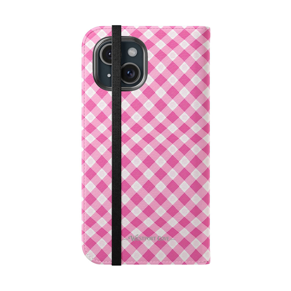 Pink Gingham - Flip Case - Westport Cove