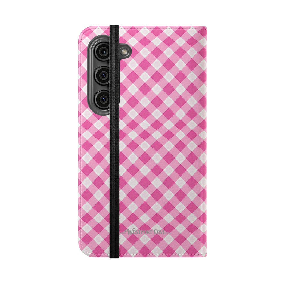 Pink Gingham - Flip Case - Westport Cove
