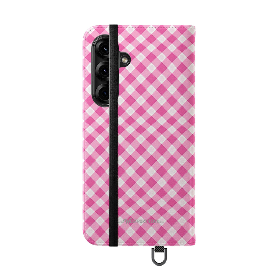 Pink Gingham - Flip Case - Westport Cove