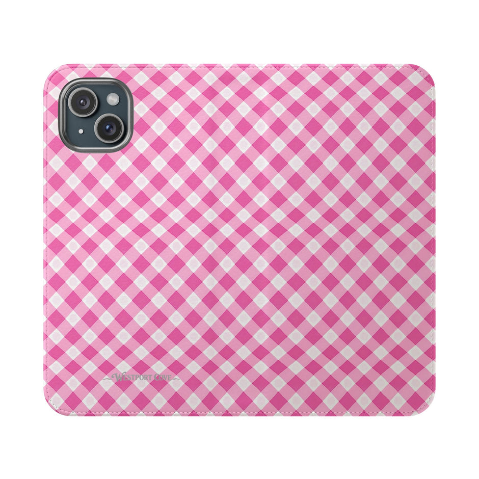 Pink Gingham - Flip Case - Westport Cove
