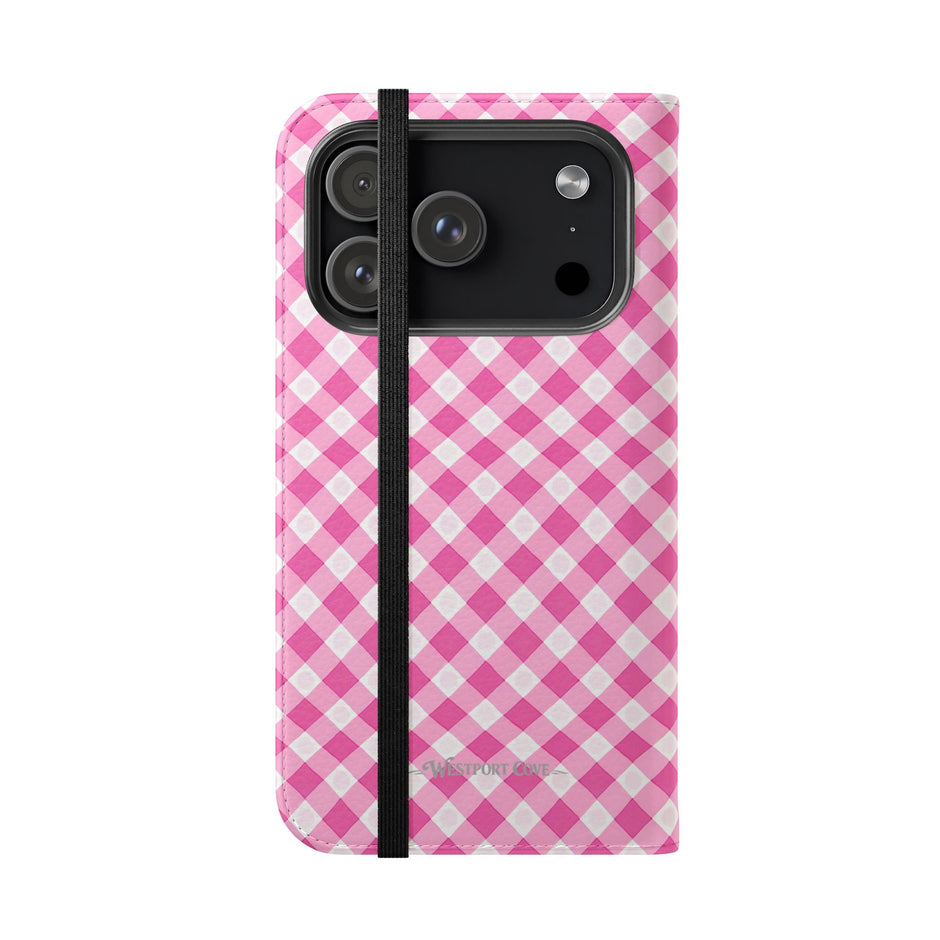 Pink Gingham - Flip Case - Westport Cove