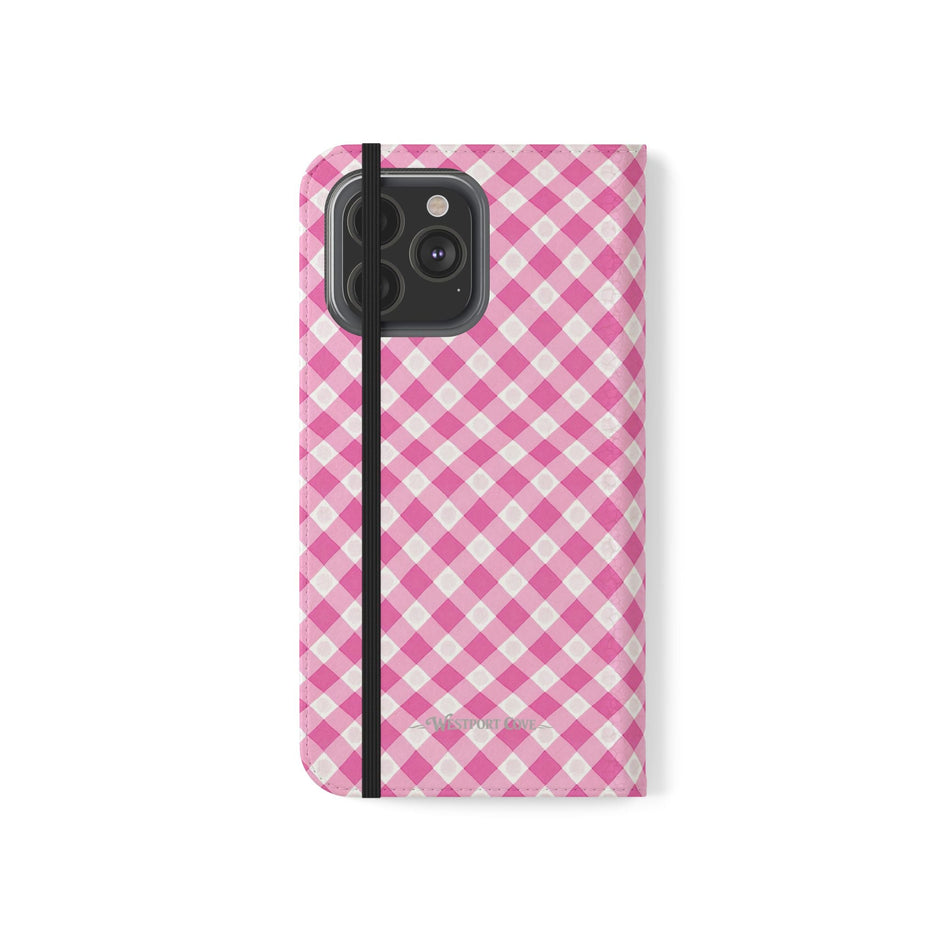 Pink Gingham - Flip Case - Westport Cove