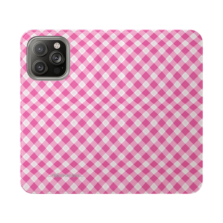 Pink Gingham - Flip Case - Westport Cove