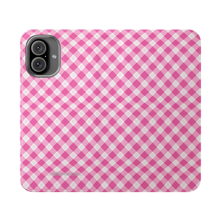 Pink Gingham - Flip Case - Westport Cove