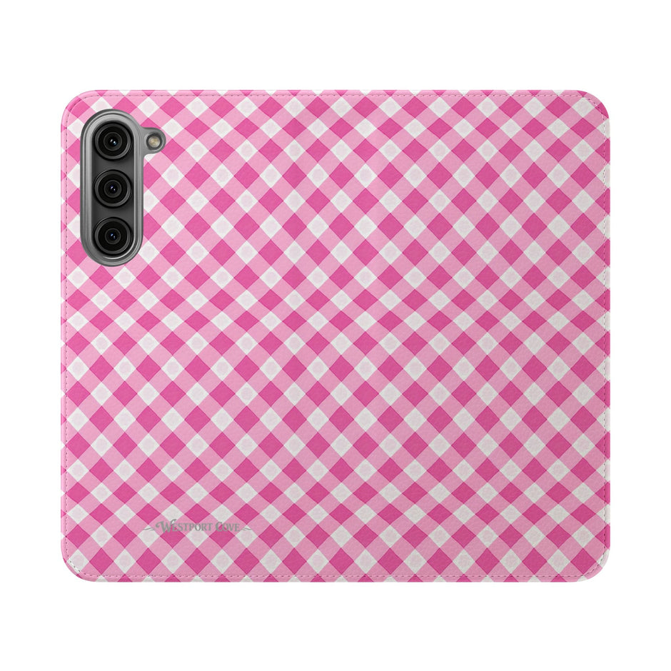 Pink Gingham - Flip Case - Westport Cove