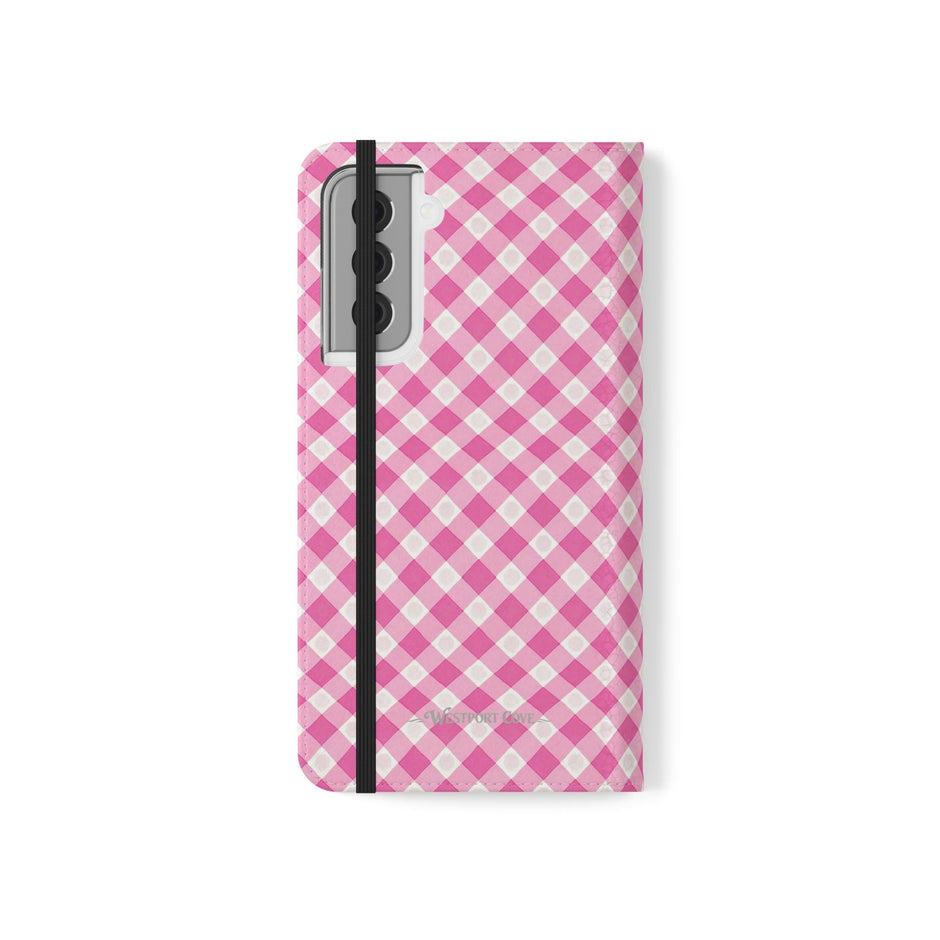 Pink Gingham - Flip Case - Westport Cove
