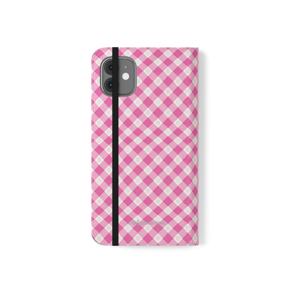 Pink Gingham - Flip Case - Westport Cove
