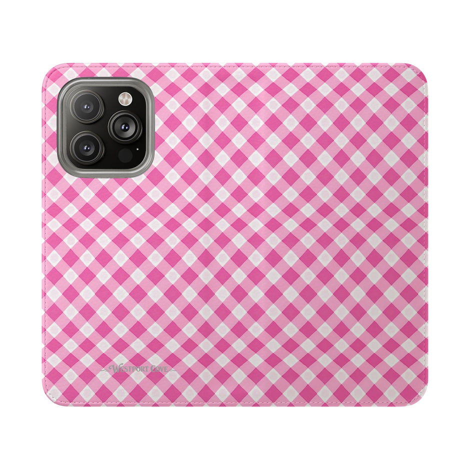 Pink Gingham - Flip Case - Westport Cove