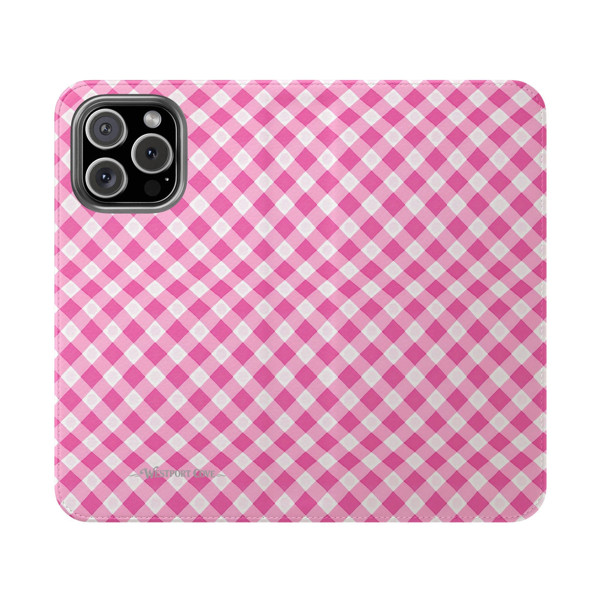 Pink Gingham - Flip Case - Westport Cove