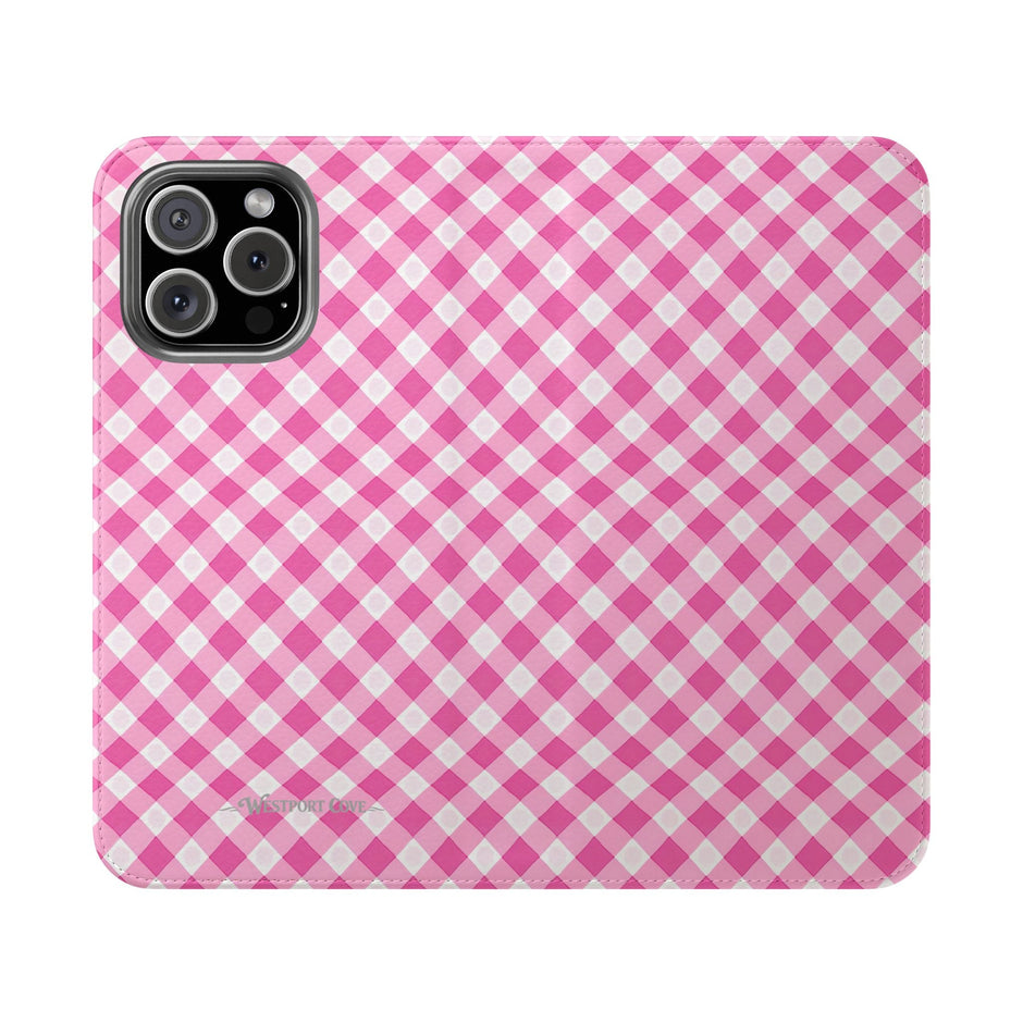 Pink Gingham - Flip Case - Westport Cove