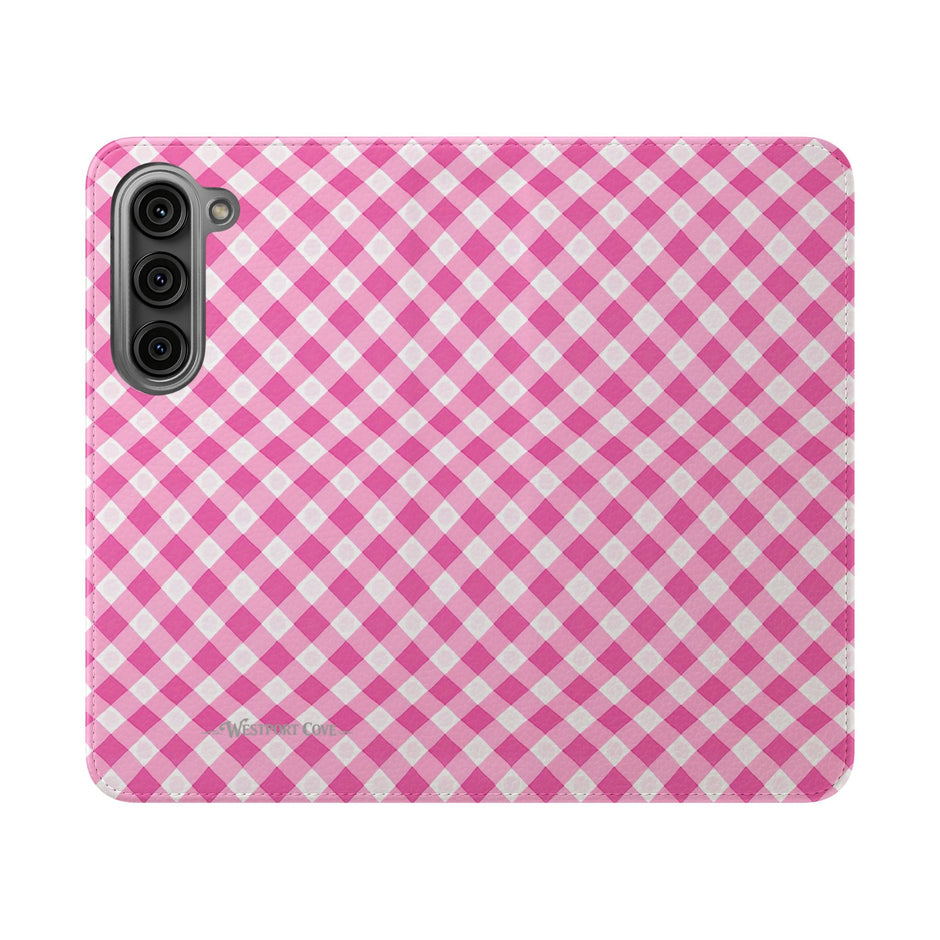 Pink Gingham - Flip Case - Westport Cove