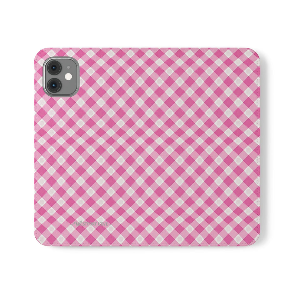 Pink Gingham - Flip Case - Westport Cove