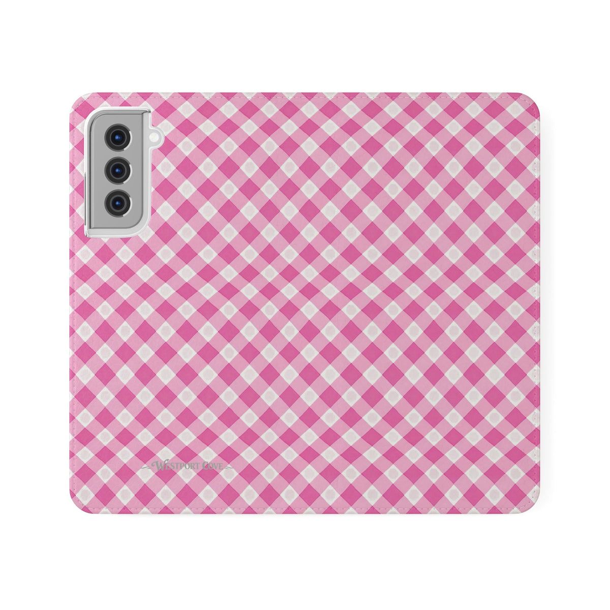 Pink Gingham - Flip Case - Westport Cove