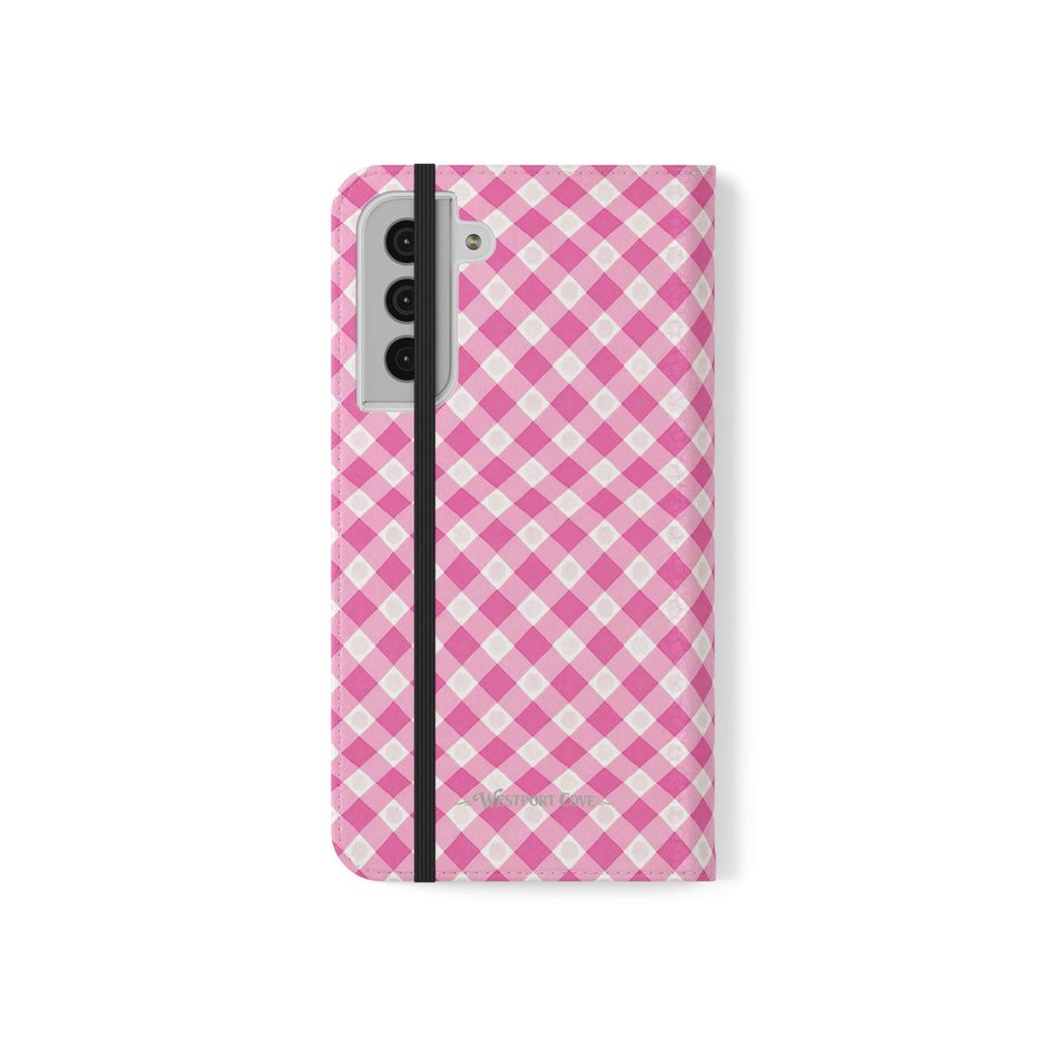 Pink Gingham - Flip Case - Westport Cove