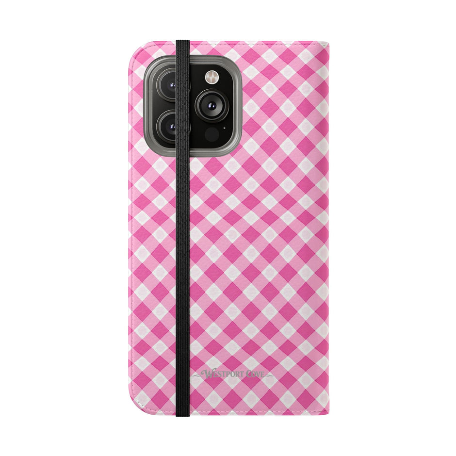 Pink Gingham - Flip Case - Westport Cove