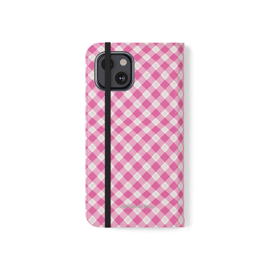 Pink Gingham - Flip Case - Westport Cove