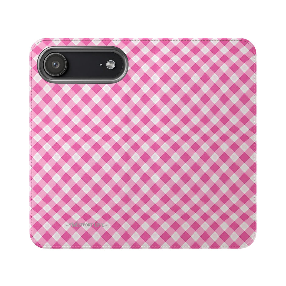 Pink Gingham - Flip Case - Westport Cove