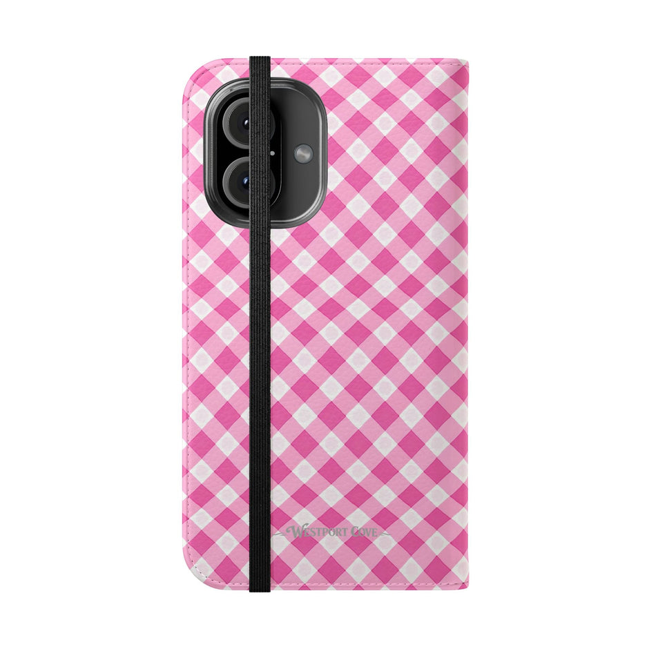 Pink Gingham - Flip Case - Westport Cove