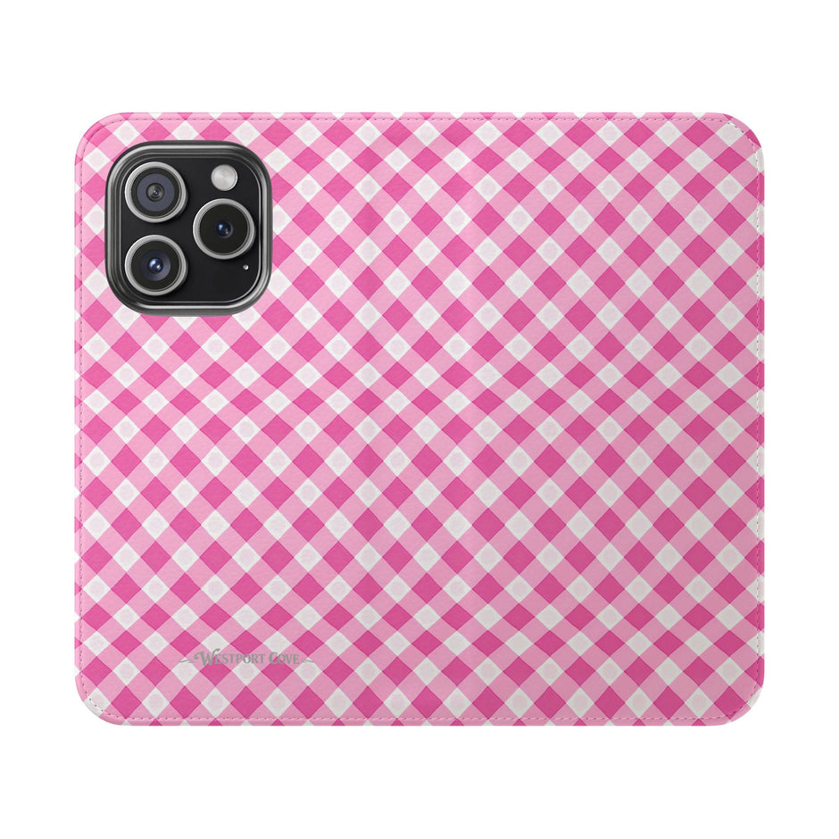 Pink Gingham - Flip Case - Westport Cove
