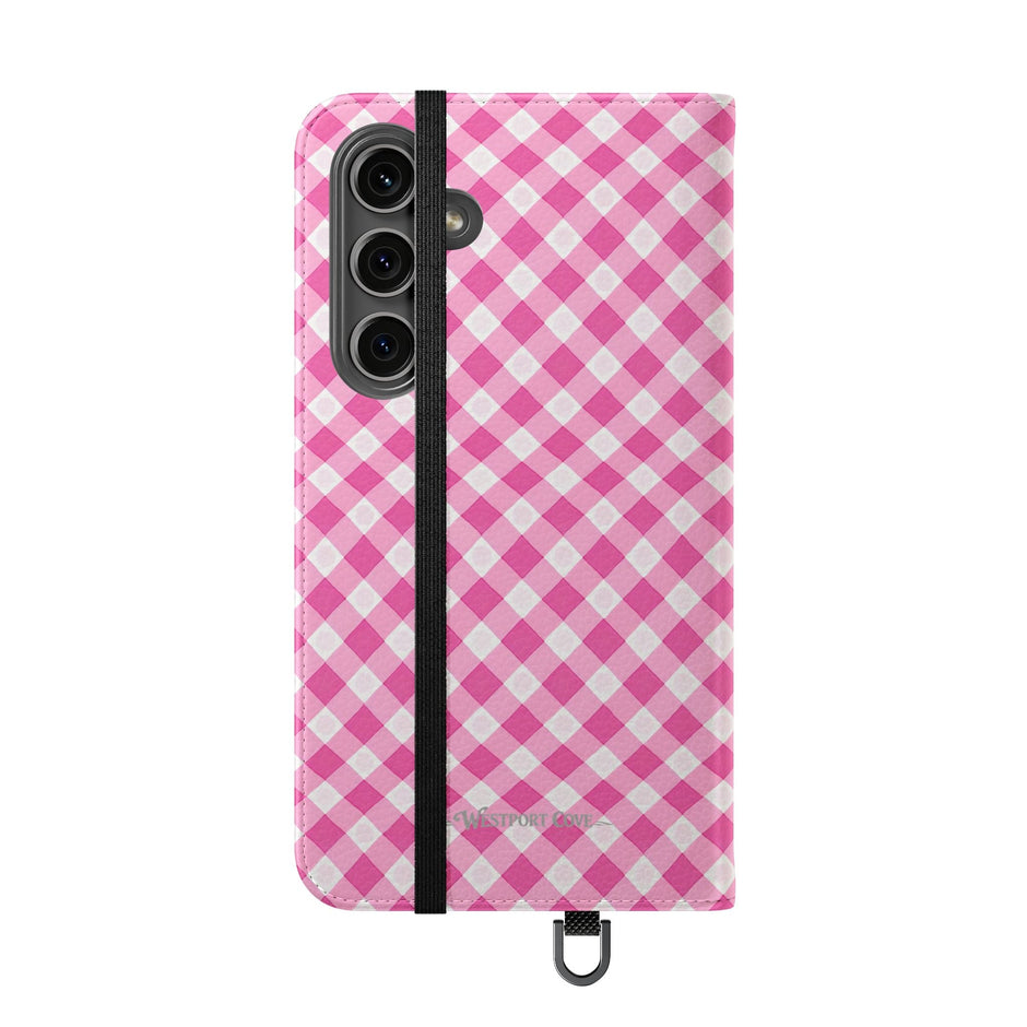 Pink Gingham - Flip Case - Westport Cove