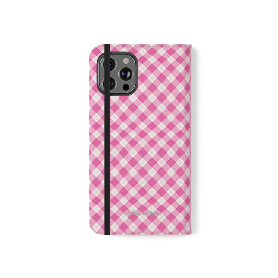 Pink Gingham - Flip Case - Westport Cove