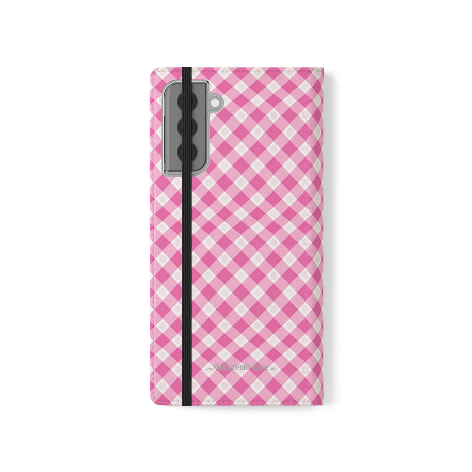 Pink Gingham - Flip Case - Westport Cove
