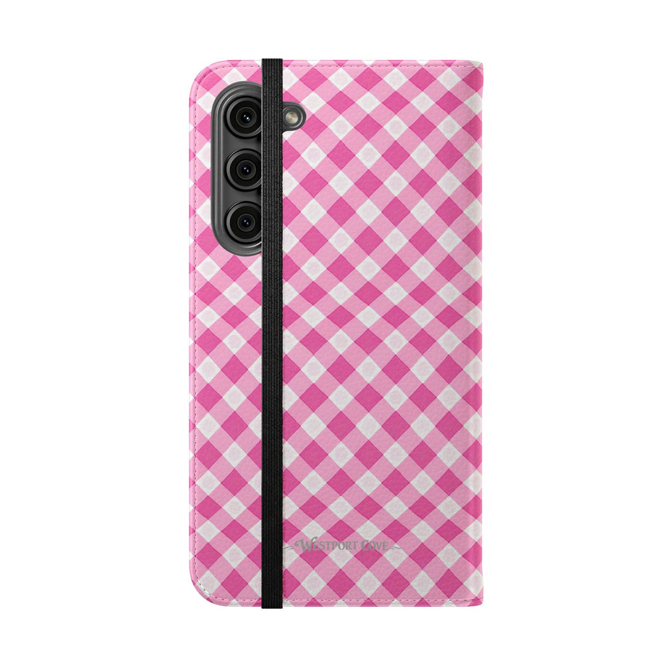 Pink Gingham - Flip Case - Westport Cove