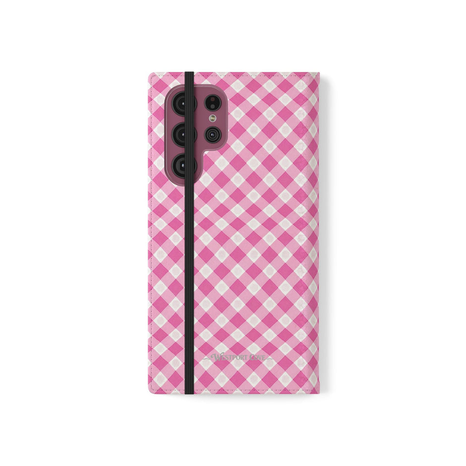 Pink Gingham - Flip Case - Westport Cove