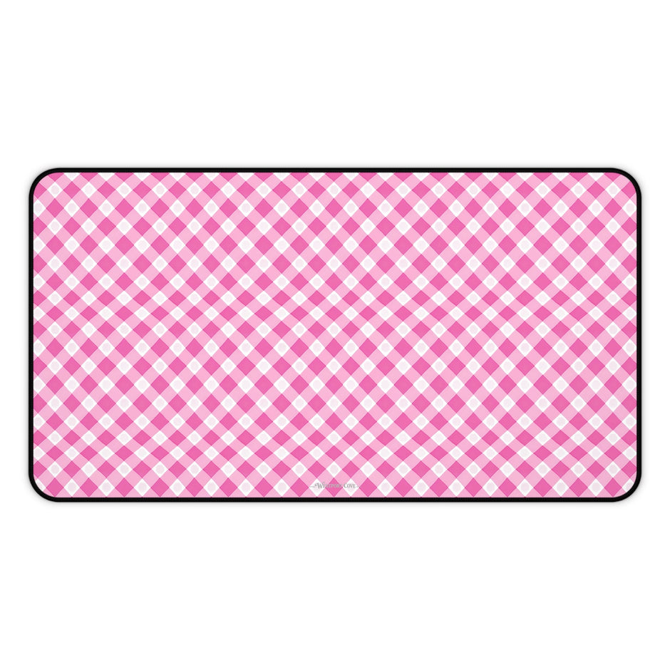 Pink Gingham - Launch Pad - Desk Mat - Westport Cove
