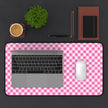 Pink Gingham - Launch Pad - Desk Mat - Westport Cove