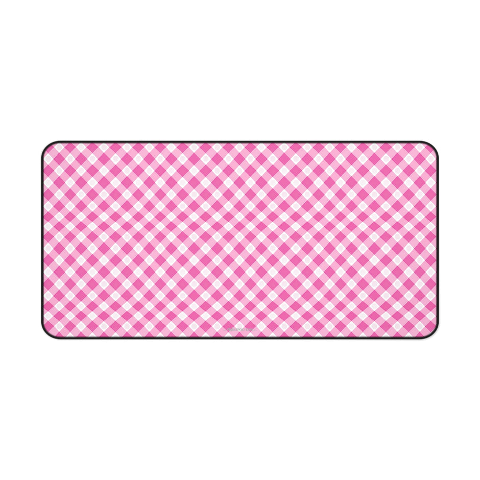 Pink Gingham - Launch Pad - Desk Mat - Westport Cove