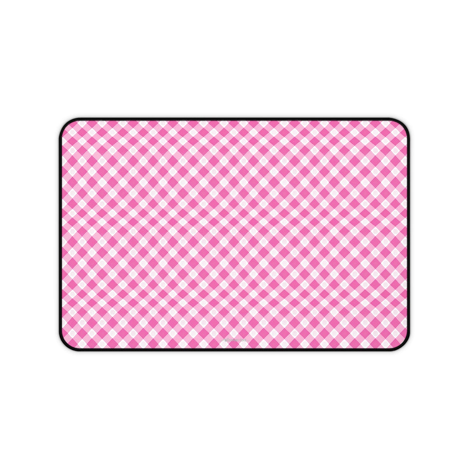 Pink Gingham - Launch Pad - Desk Mat - Westport Cove