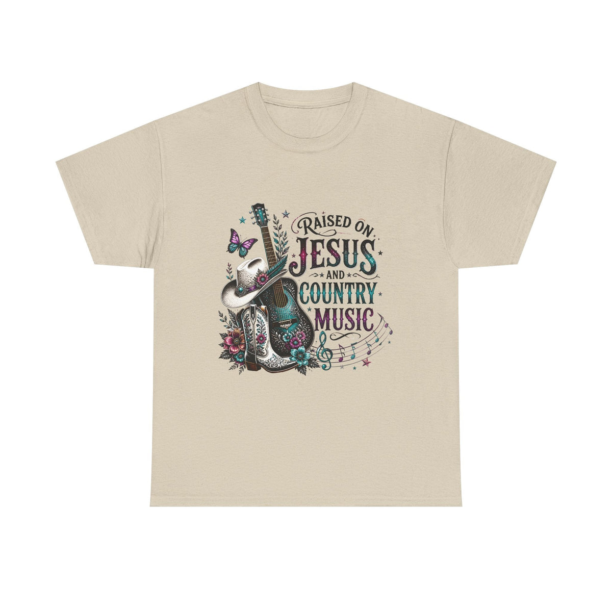 Raised on Jesus and Country Music T-Shirt - Westport Cove