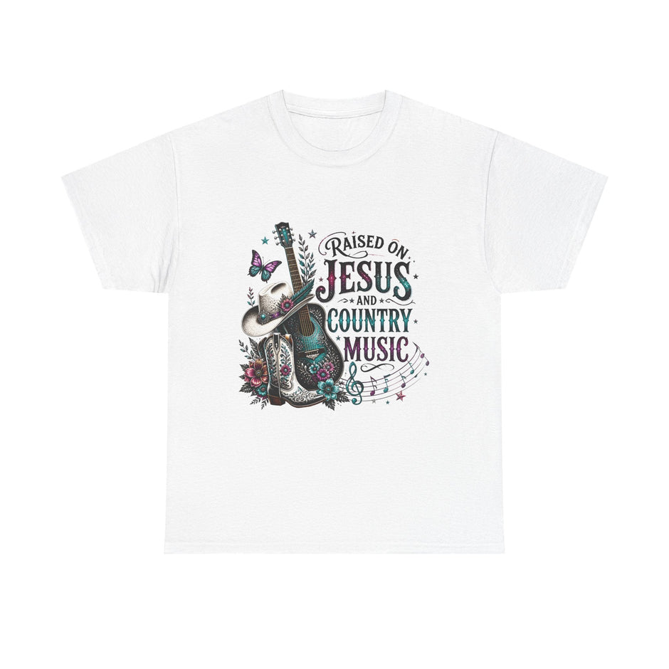 Raised on Jesus and Country Music T-Shirt - Westport Cove
