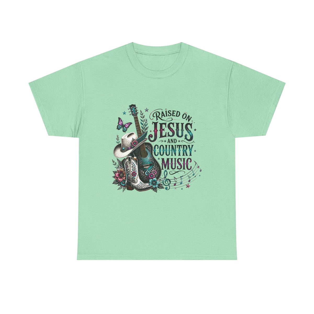 Raised on Jesus and Country Music T-Shirt - Westport Cove