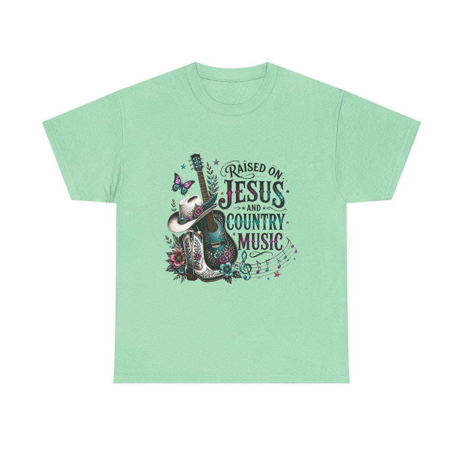Raised on Jesus and Country Music T-Shirt - Westport Cove