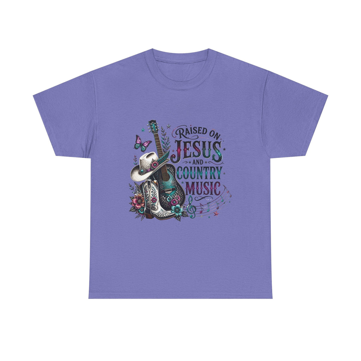 Raised on Jesus and Country Music T-Shirt - Westport Cove