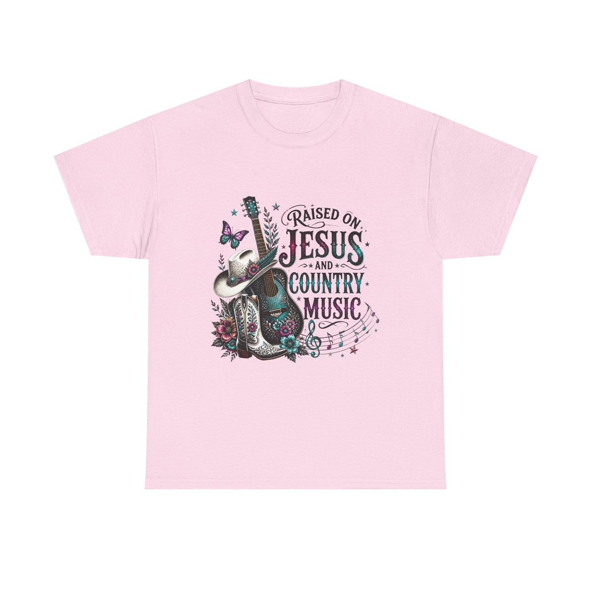 Raised on Jesus and Country Music T-Shirt - Westport Cove